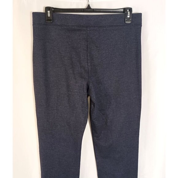 Croft & Barrow Seamed Ponte Pants Sz L Blue Tapered Leg Stretch Knit Comfort - Picture 6 of 8